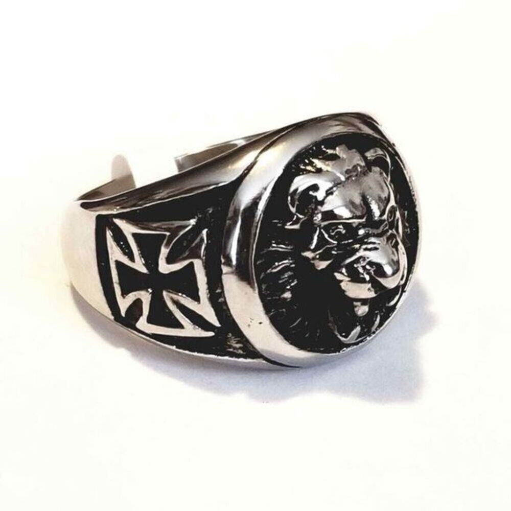 New mens 316L stainless steel silver Loin ring size 13‎